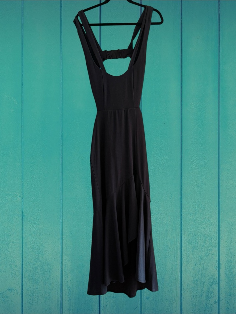 Maebe Black Sleeveless Scoop Back Maxi Dress, bery sexy sz. M